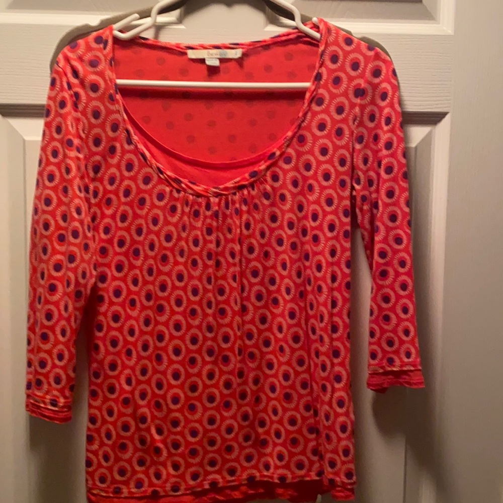 Boden size 2 red 3/4 length tee